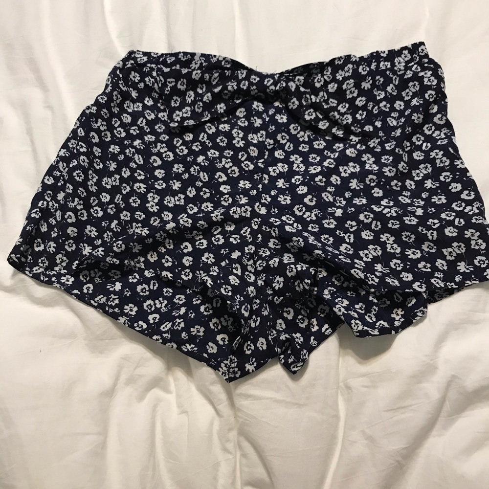 Blue shorts with white flowers